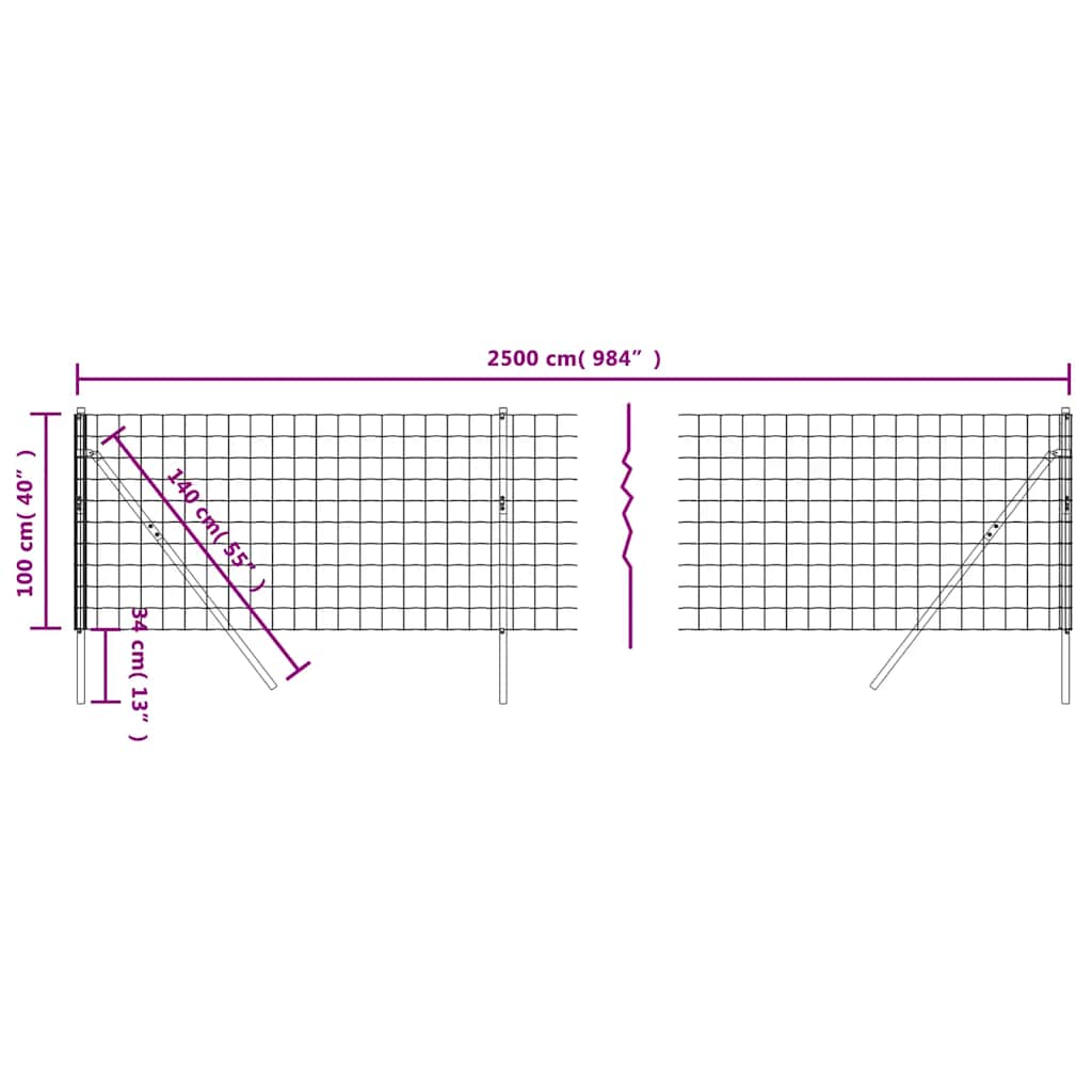 8720845779740_g_en_hd_3 vidaXL Wire Mesh Fence Anthracite 1x25 m Galvanised Steel - Image 5