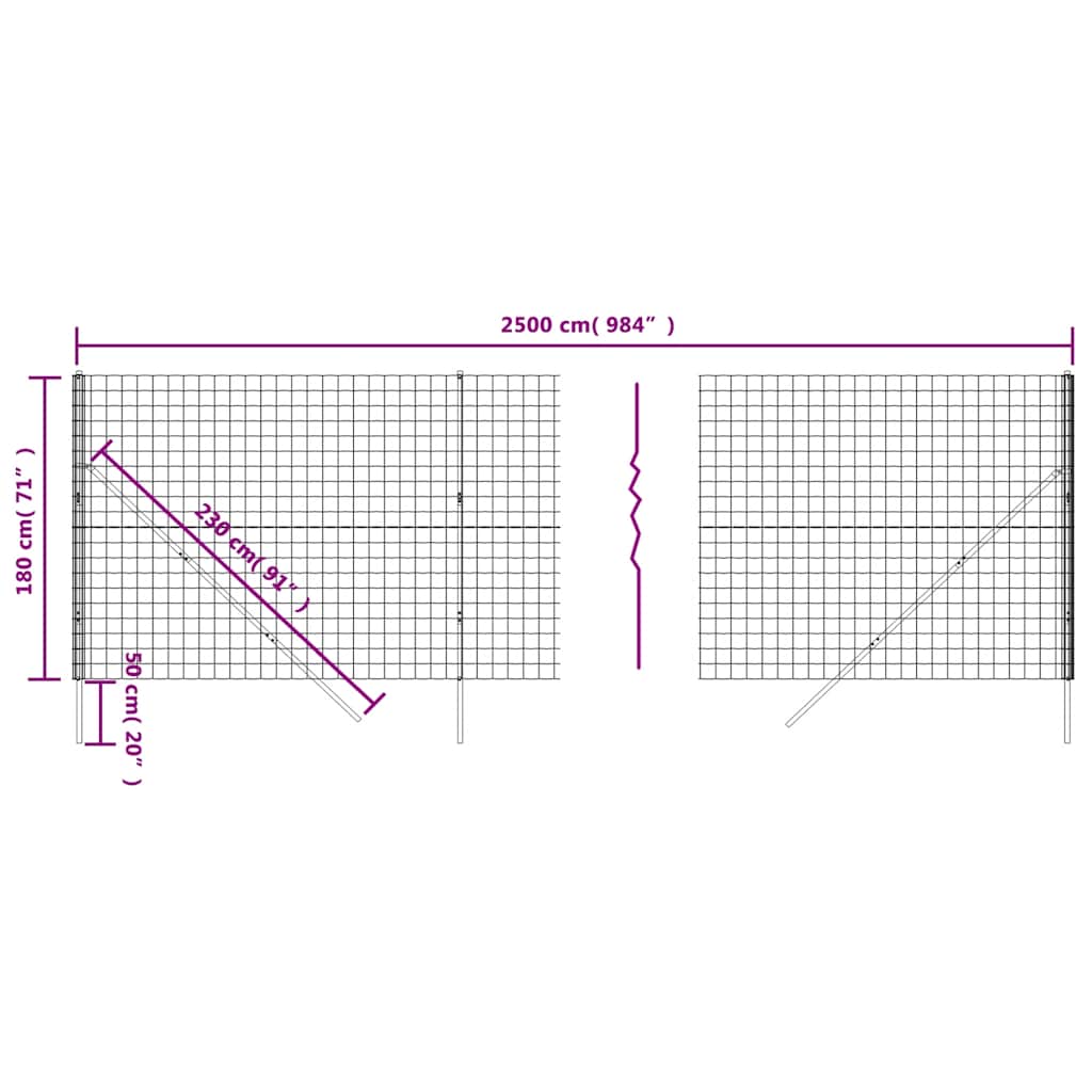 8720845779788_g_en_hd_4 vidaXL Wire Mesh Fence Anthracite 1.8x25 m Galvanised Steel - Image 6