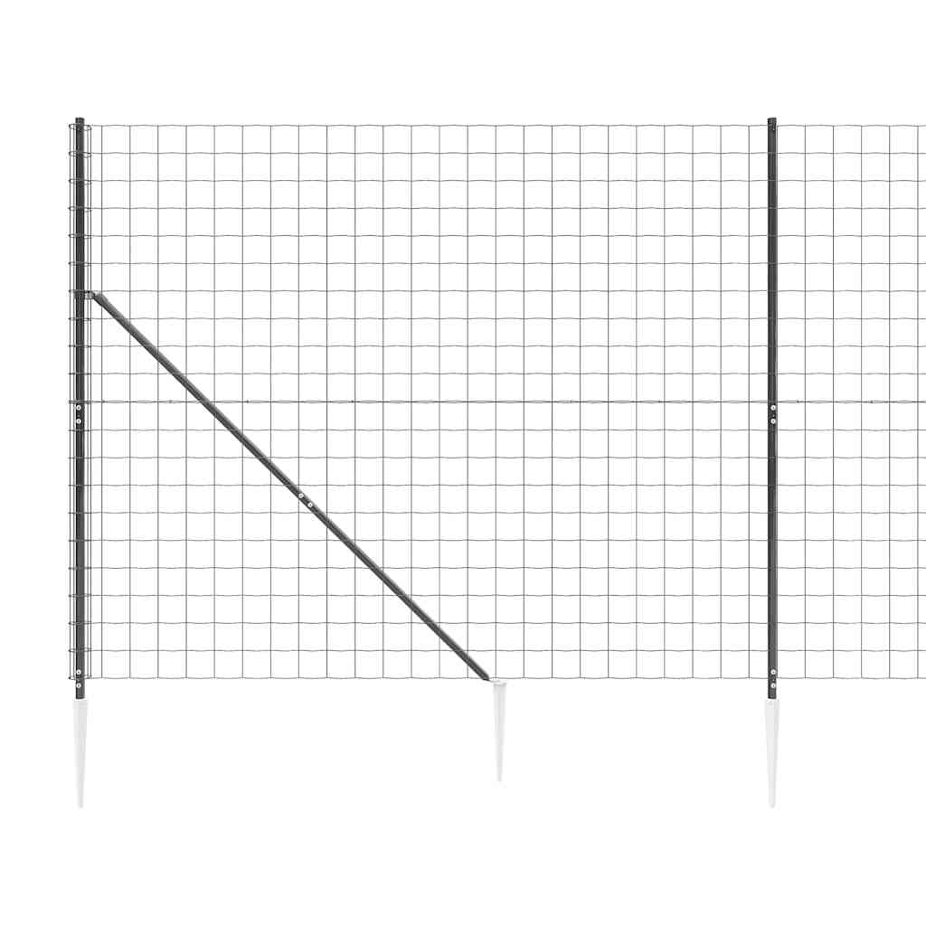8720845780258_g_en_hd_3 vidaXL Wire Mesh Fence with Spike Anchors Anthracite 1.6x25 m - Image 5