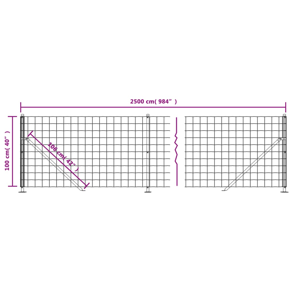 8720845780708_g_en_hd_4 vidaXL Wire Mesh Fence with Flange Anthracite 1x25 m - Image 6