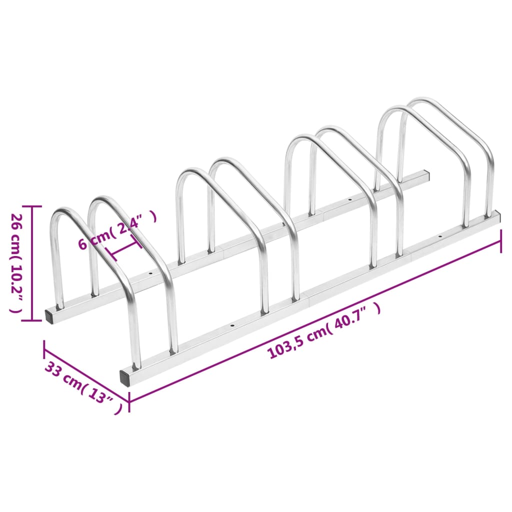 8720845780791_g_en_hd_5 vidaXL Bike Rack for 4 Bikes Galvanised Steel - Image 6