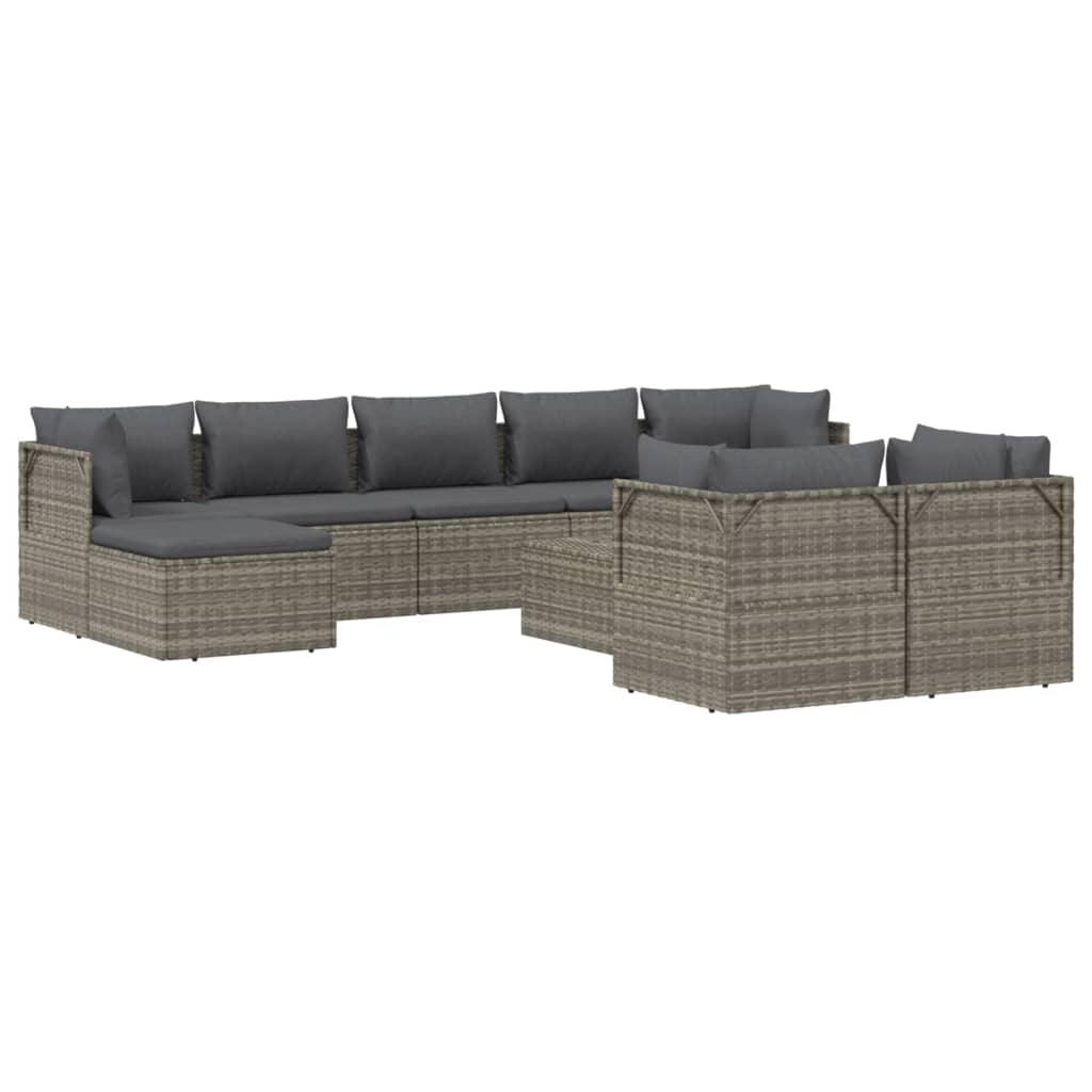8720845783754_g_en_hd_2 vidaXL 10 Piece Garden Lounge Set with Cushions Grey Poly Rattan - Image 4