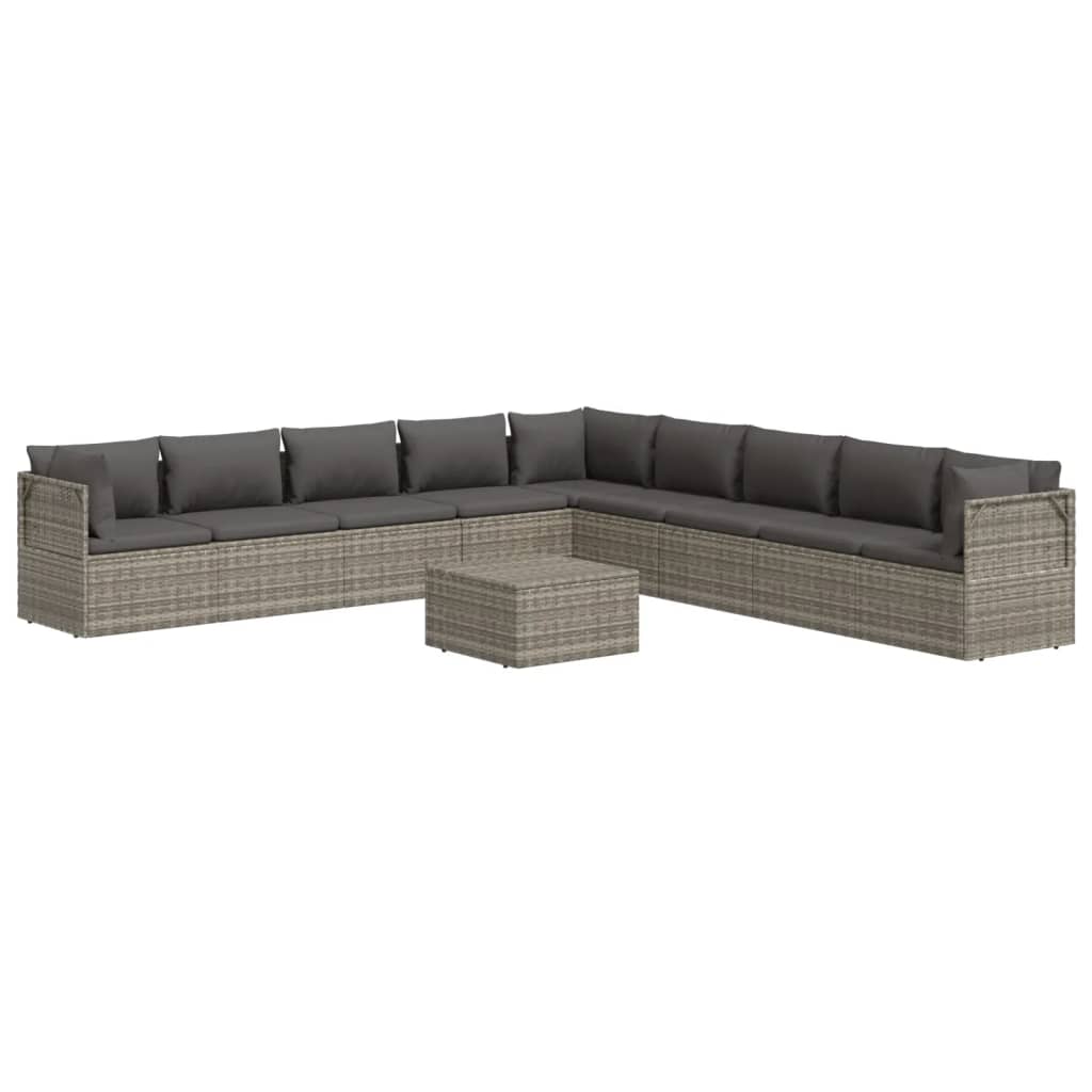 8720845784355_g_en_hd_2 vidaXL 10 Piece Garden Lounge Set with Cushions Grey Poly Rattan - Image 4