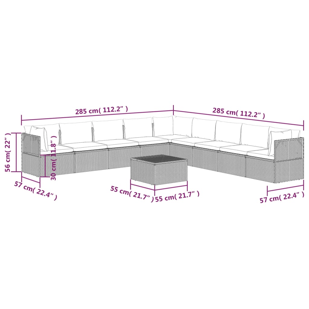 8720845784355_g_en_hd_9 vidaXL 10 Piece Garden Lounge Set with Cushions Grey Poly Rattan - Image 11