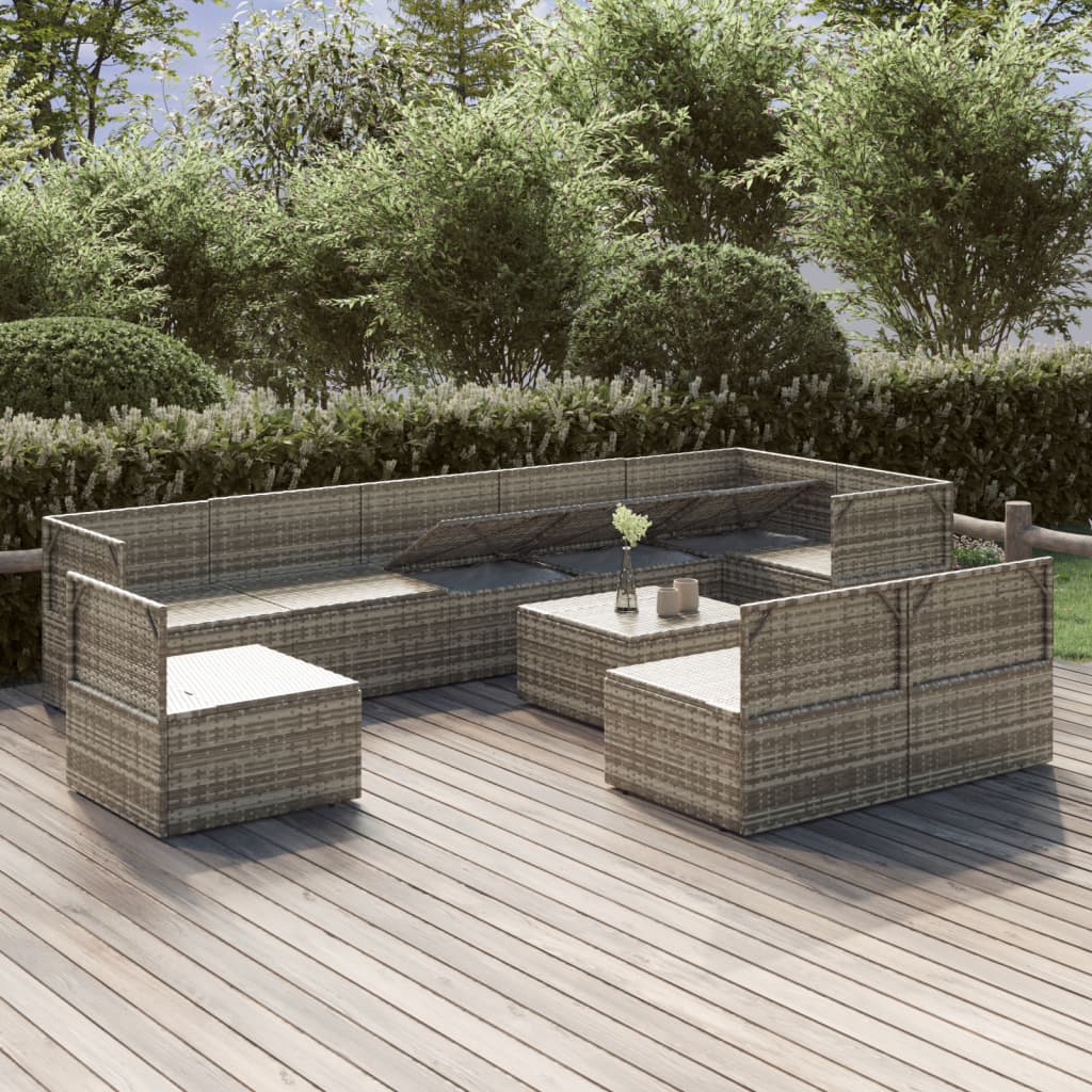 8720845784546_g_en_hd_1 vidaXL 10 Piece Garden Lounge Set with Cushions Grey Poly Rattan - Image 3