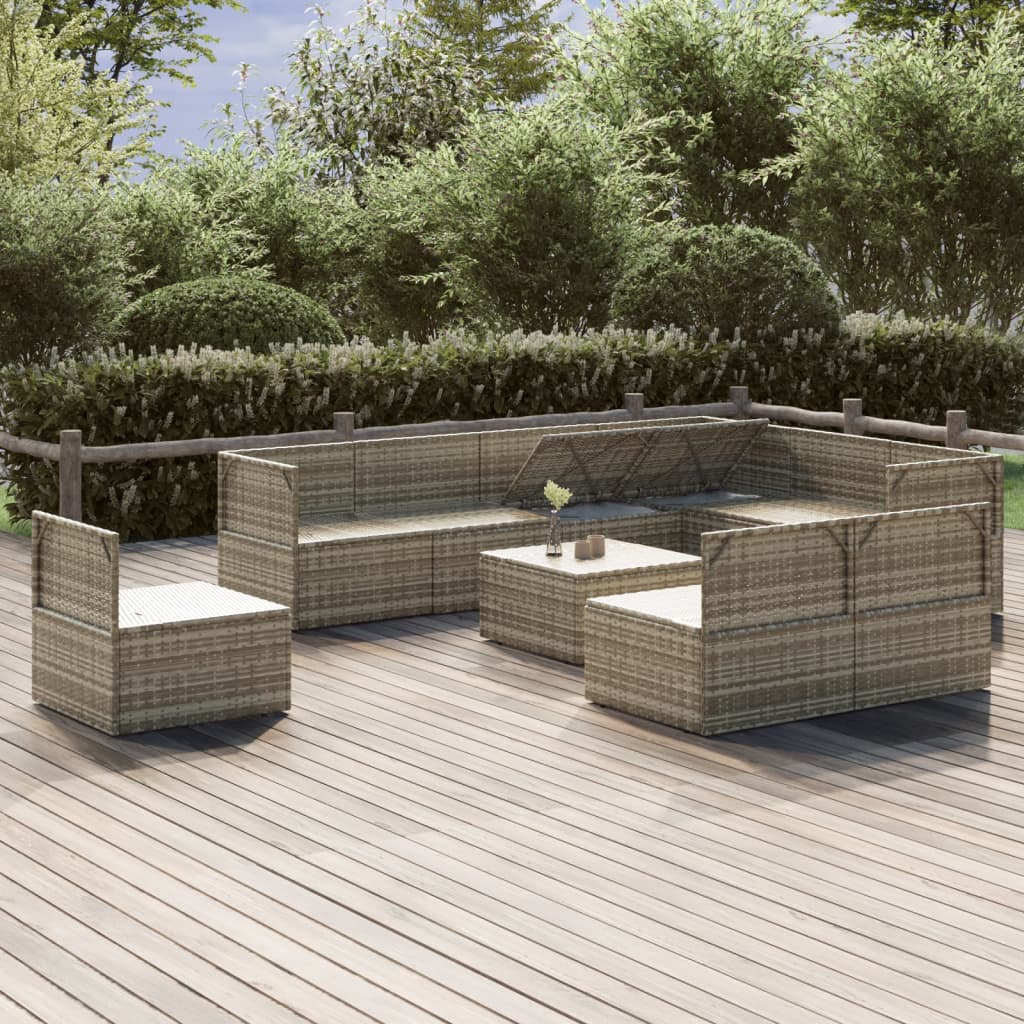 8720845784560_g_en_hd_1 vidaXL 10 Piece Garden Lounge Set with Cushions Grey Poly Rattan - Image 3