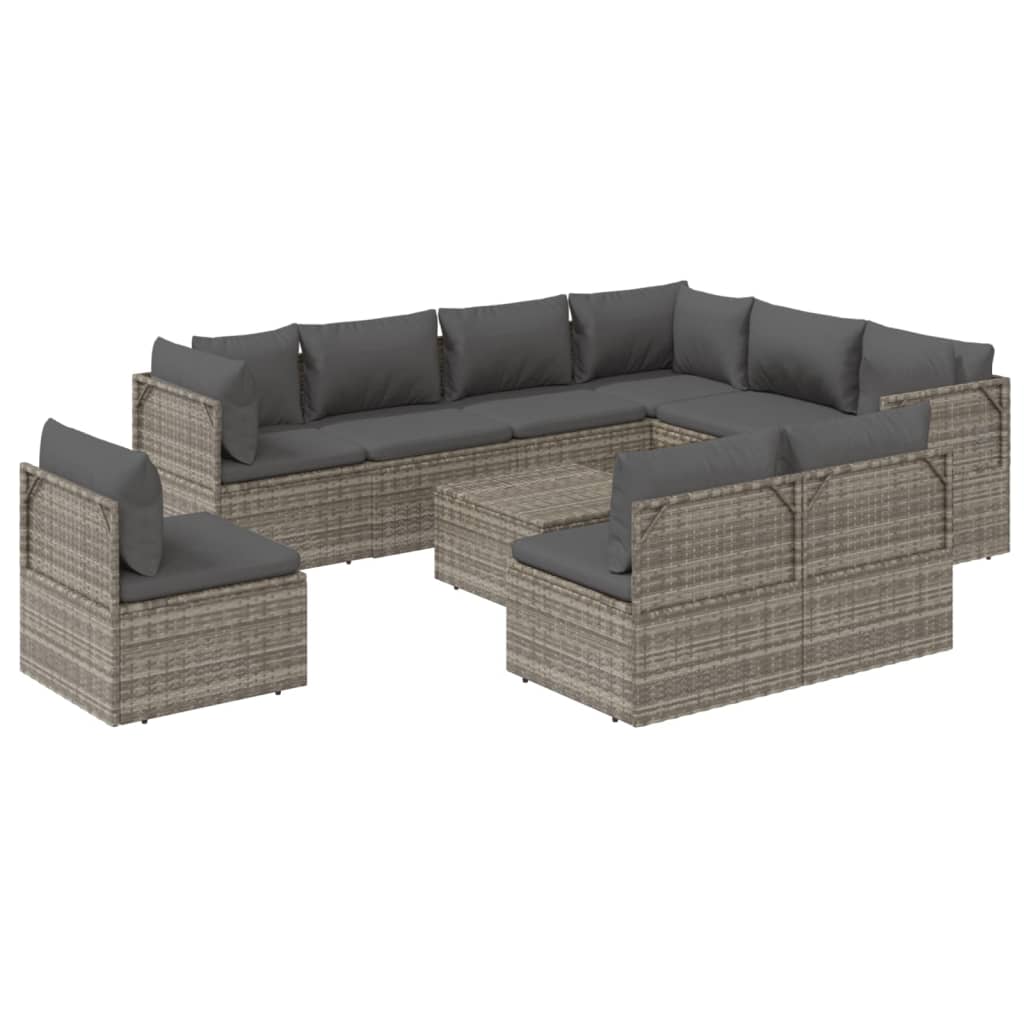 8720845784560_g_en_hd_2 vidaXL 10 Piece Garden Lounge Set with Cushions Grey Poly Rattan - Image 4