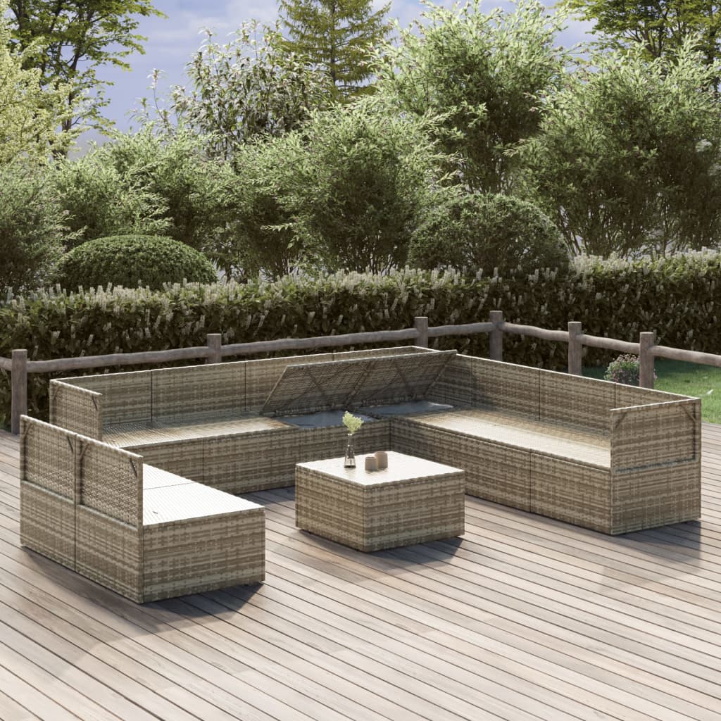 8720845784744_g_en_hd_1 vidaXL 10 Piece Garden Lounge Set with Cushions Grey Poly Rattan - Image 3