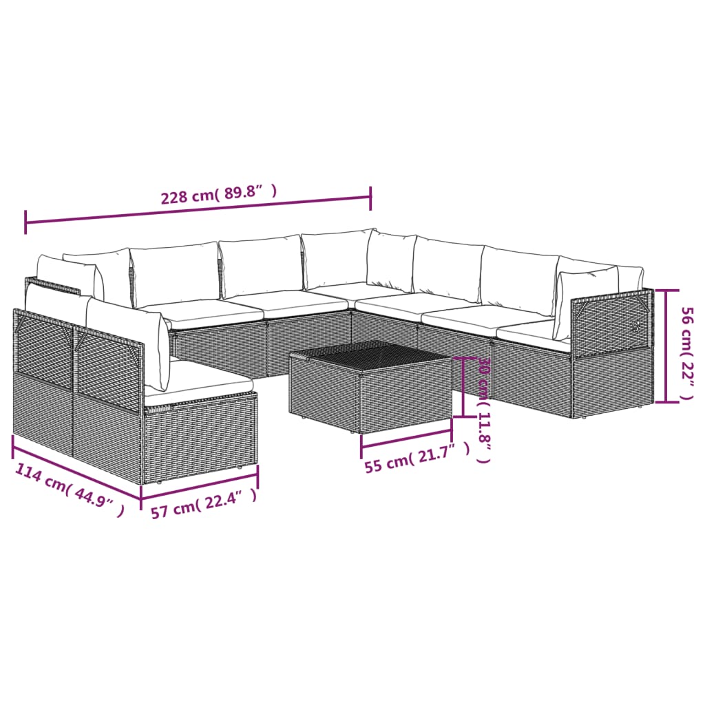 8720845784744_g_en_hd_8 vidaXL 10 Piece Garden Lounge Set with Cushions Grey Poly Rattan - Image 10