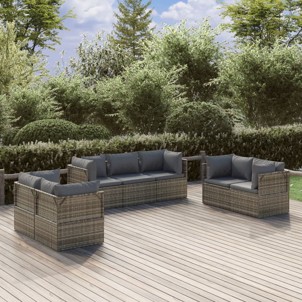 8720845785222_m_en_hd_1 vidaXL 7 Piece Garden Lounge Set with Cushions Grey Poly Rattan - Image 1