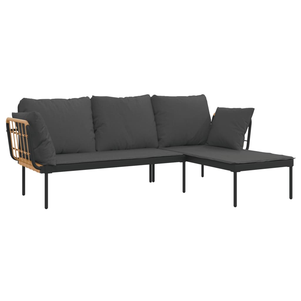 8720845787080_g_en_hd_3 vidaXL 3 Piece Garden Lounge Set with Dark Grey Cushions Poly Rattan - Image 5