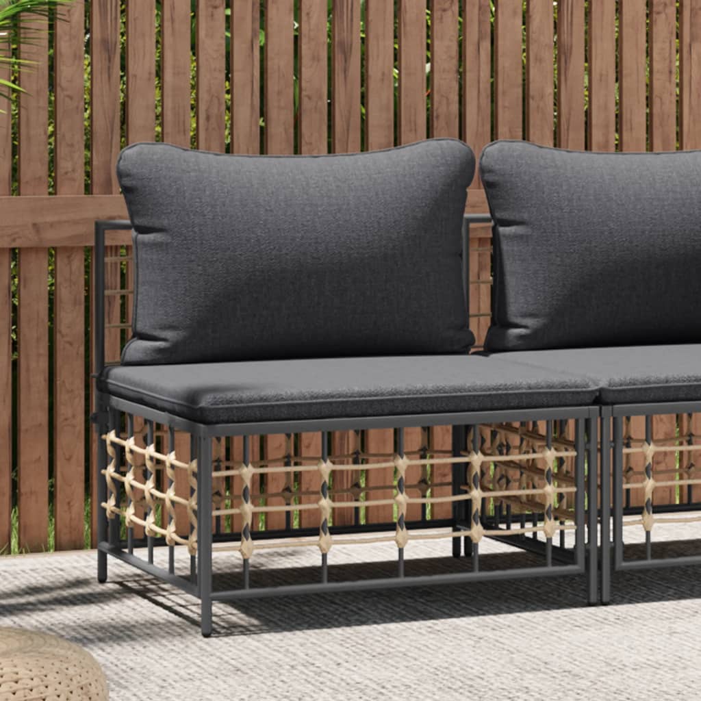 8720845787349_m_en_hd_1 vidaXL Garden Middle Sofa with Dark Grey Cushions Poly Rattan - Image 1
