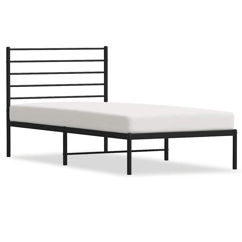 8720845787516_a_en_hd_1 vidaXL Metal Bed Frame without Mattress with Headboard Black 107x203 cm King Single - Image 2