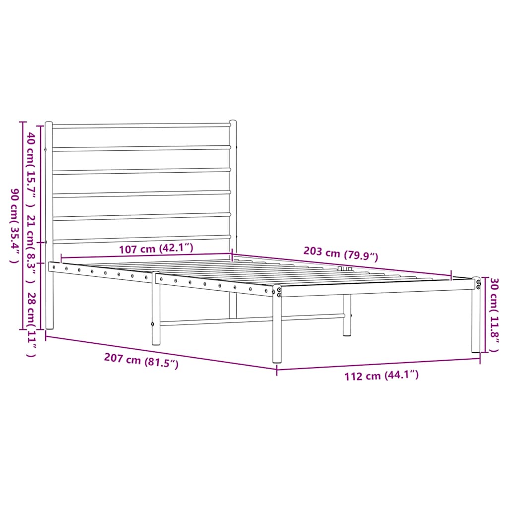 8720845787516_g_en_hd_8 vidaXL Metal Bed Frame without Mattress with Headboard Black 107x203 cm King Single - Image 10