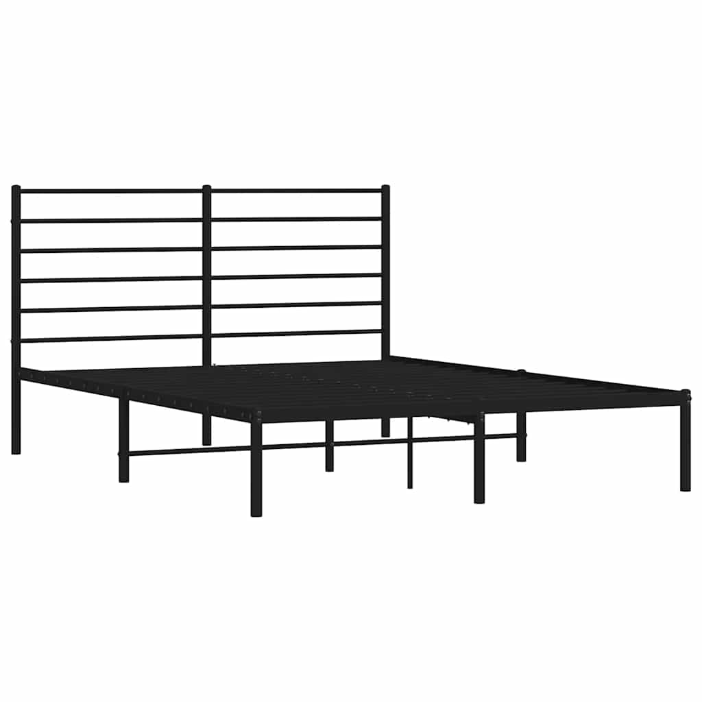 8720845787547_g_en_hd_2 vidaXL Metal Bed Frame without Mattress with Headboard Black 135x190 cm - Image 4