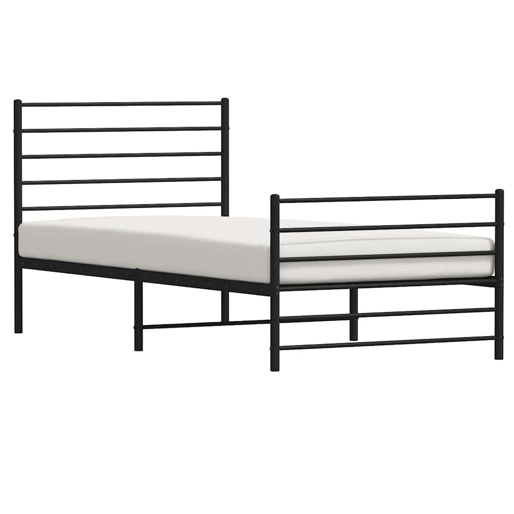 8720845787691_g_en_hd_3 vidaXL Metal Bed Frame without Mattress with Footboard Black 107x203 cm King Single - Image 4