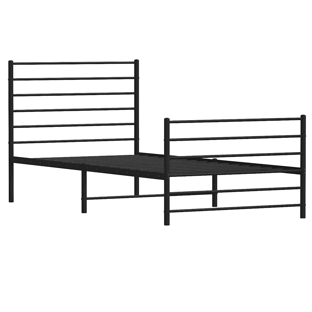 8720845787691_g_en_hd_4 vidaXL Metal Bed Frame without Mattress with Footboard Black 107x203 cm King Single - Image 5