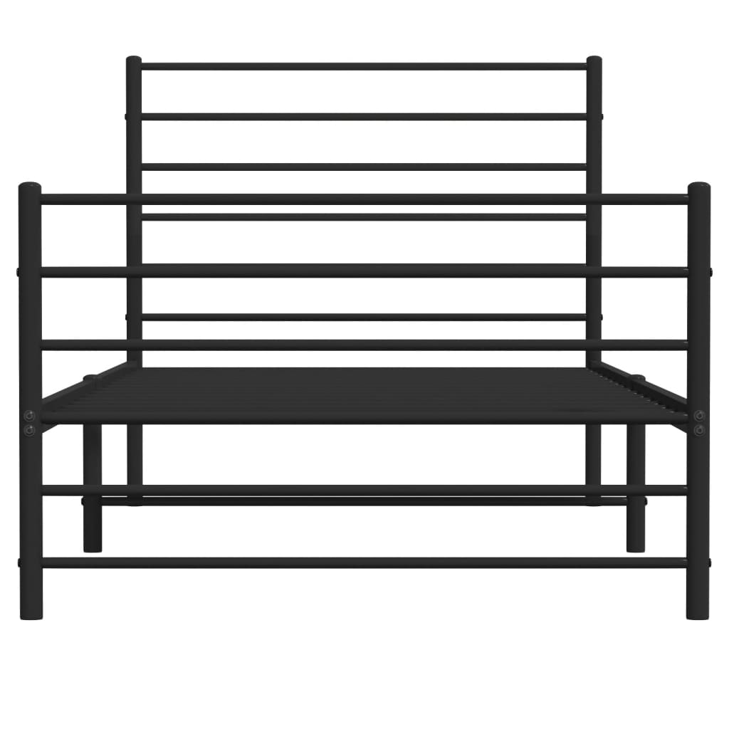 8720845787691_g_en_hd_5 vidaXL Metal Bed Frame without Mattress with Footboard Black 107x203 cm King Single - Image 6