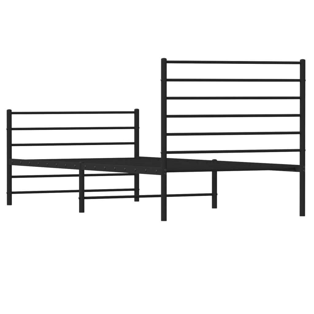 8720845787691_g_en_hd_7 vidaXL Metal Bed Frame without Mattress with Footboard Black 107x203 cm King Single - Image 8