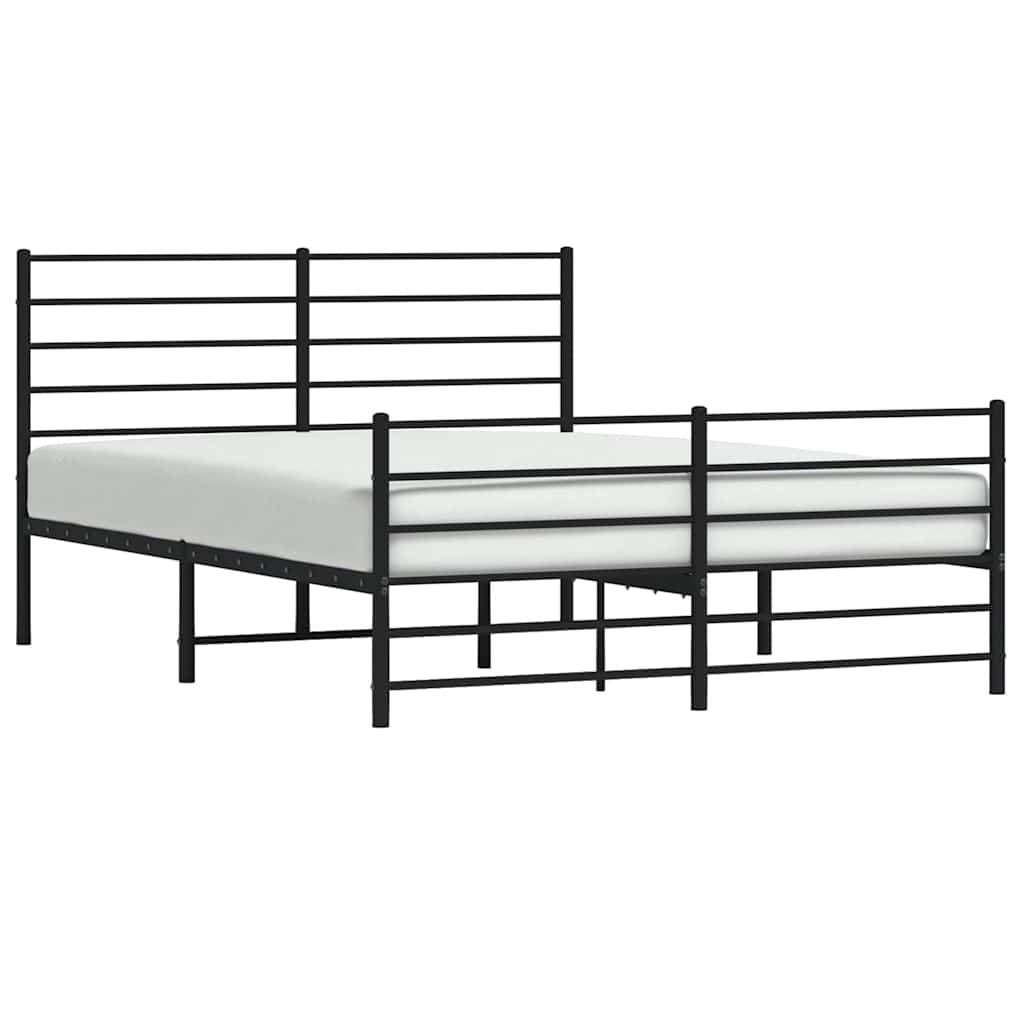 8720845787721_g_en_hd_3 vidaXL Metal Bed Frame without Mattress with Footboard Black 135x190 cm - Image 5