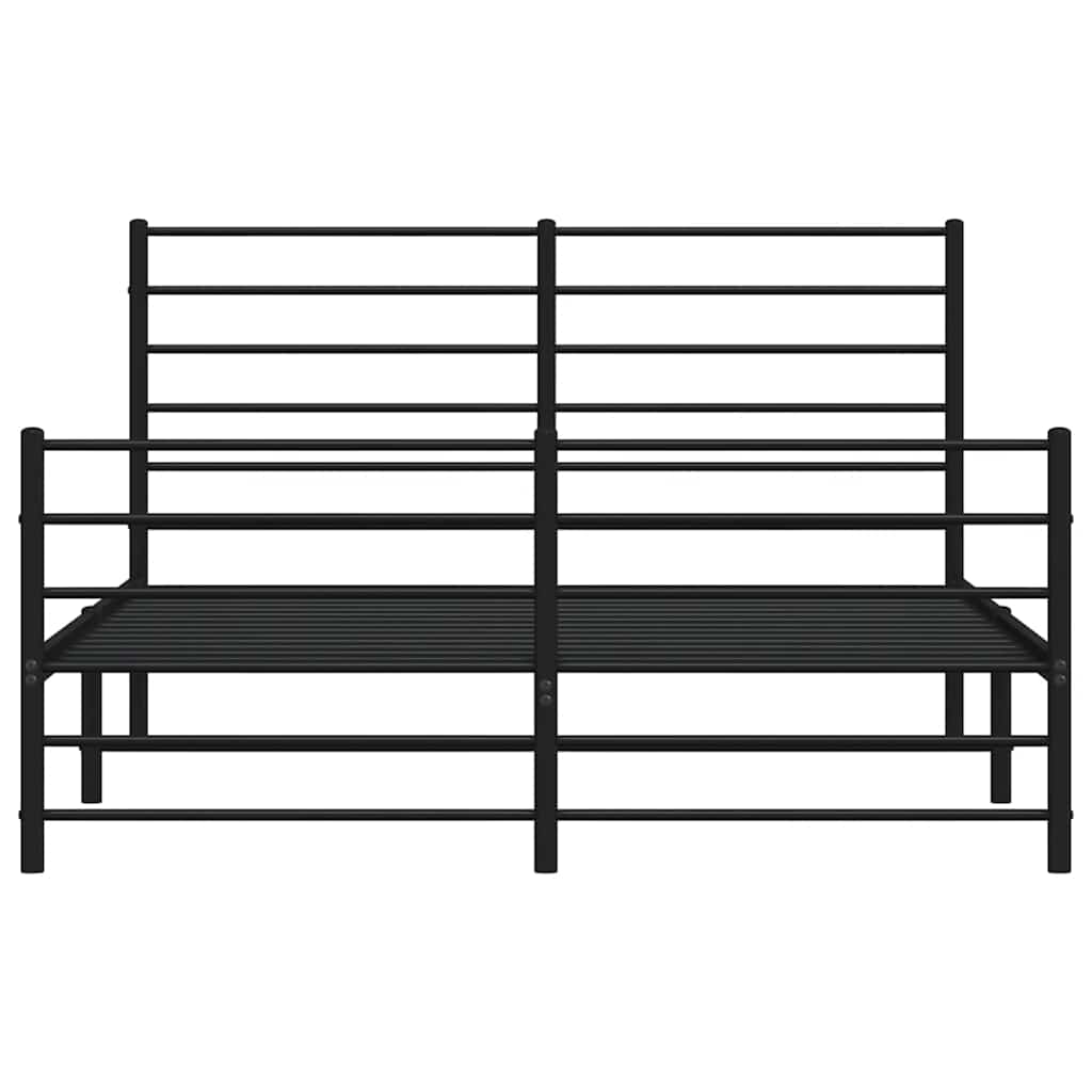 8720845787721_g_en_hd_4 vidaXL Metal Bed Frame without Mattress with Footboard Black 135x190 cm - Image 6