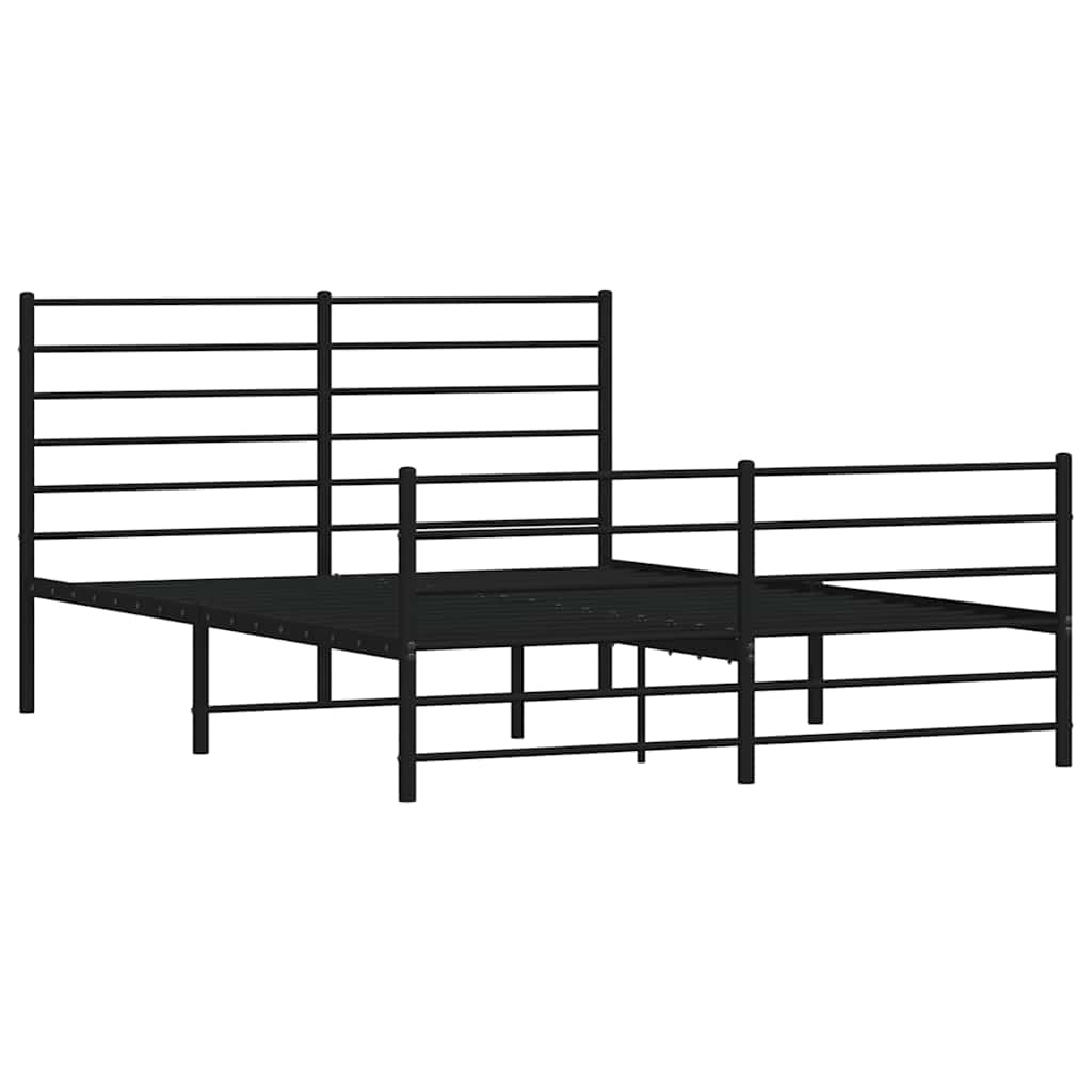 8720845787752_g_en_hd_2 vidaXL Metal Bed Frame without Mattress with Footboard Black 150x200 cm - Image 4
