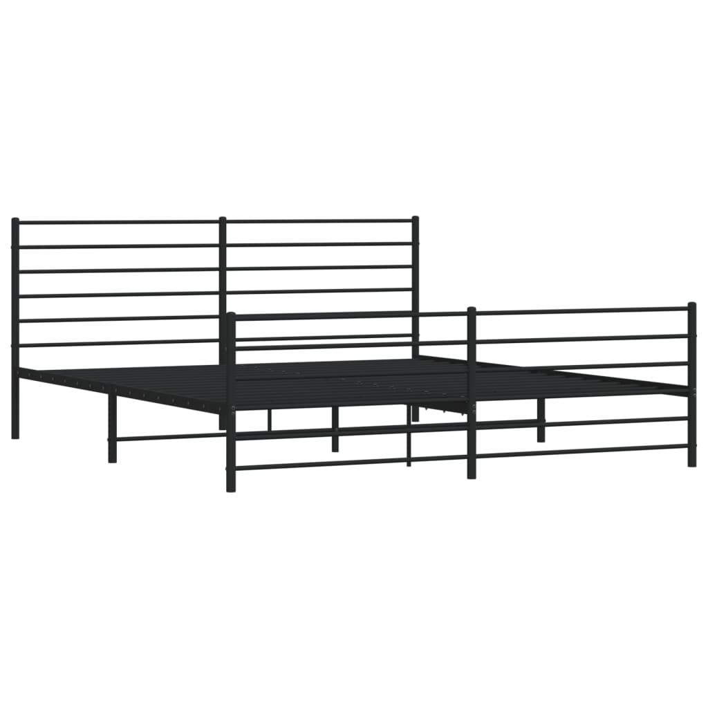 8720845787776_g_en_hd_1 vidaXL Metal Bed Frame without Mattress with Footboard Black 183x203 cm King - Image 3