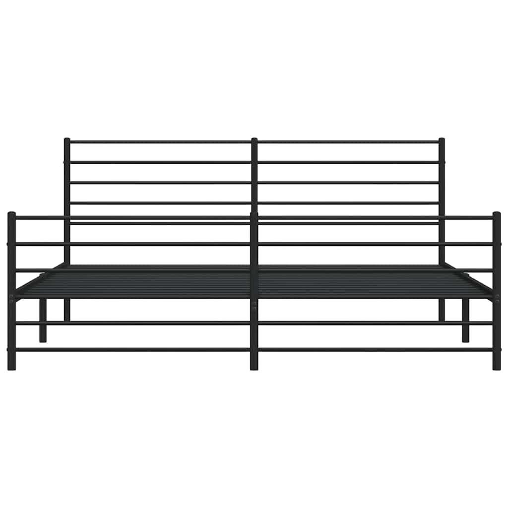 8720845787776_g_en_hd_4 vidaXL Metal Bed Frame without Mattress with Footboard Black 183x203 cm King - Image 6