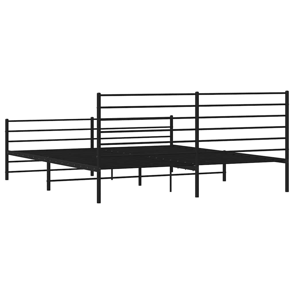 8720845787776_g_en_hd_6 vidaXL Metal Bed Frame without Mattress with Footboard Black 183x203 cm King - Image 8