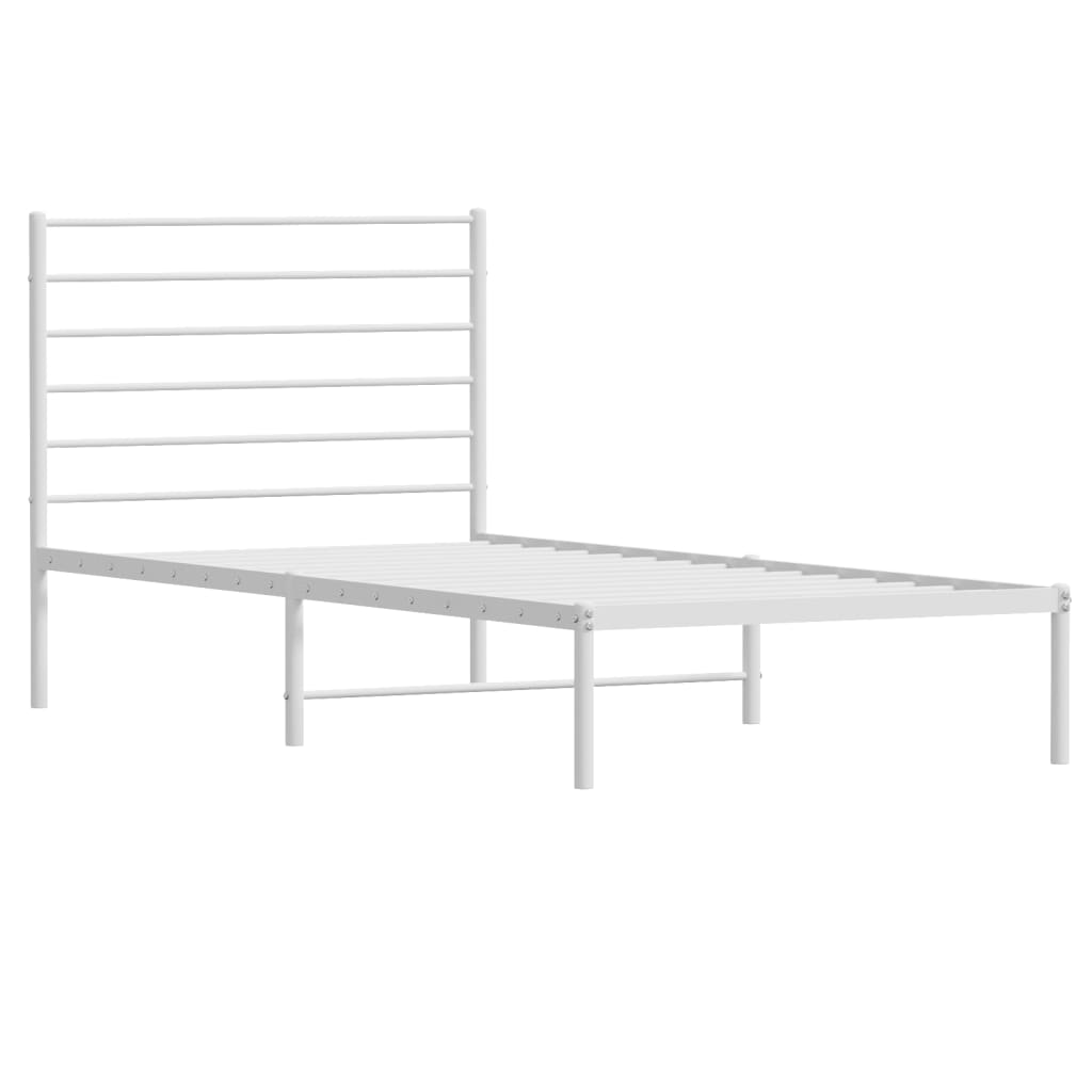 8720845788001_g_en_hd_1 vidaXL Metal Bed Frame without Mattress with Headboard White 107x203 cm King Single - Image 3