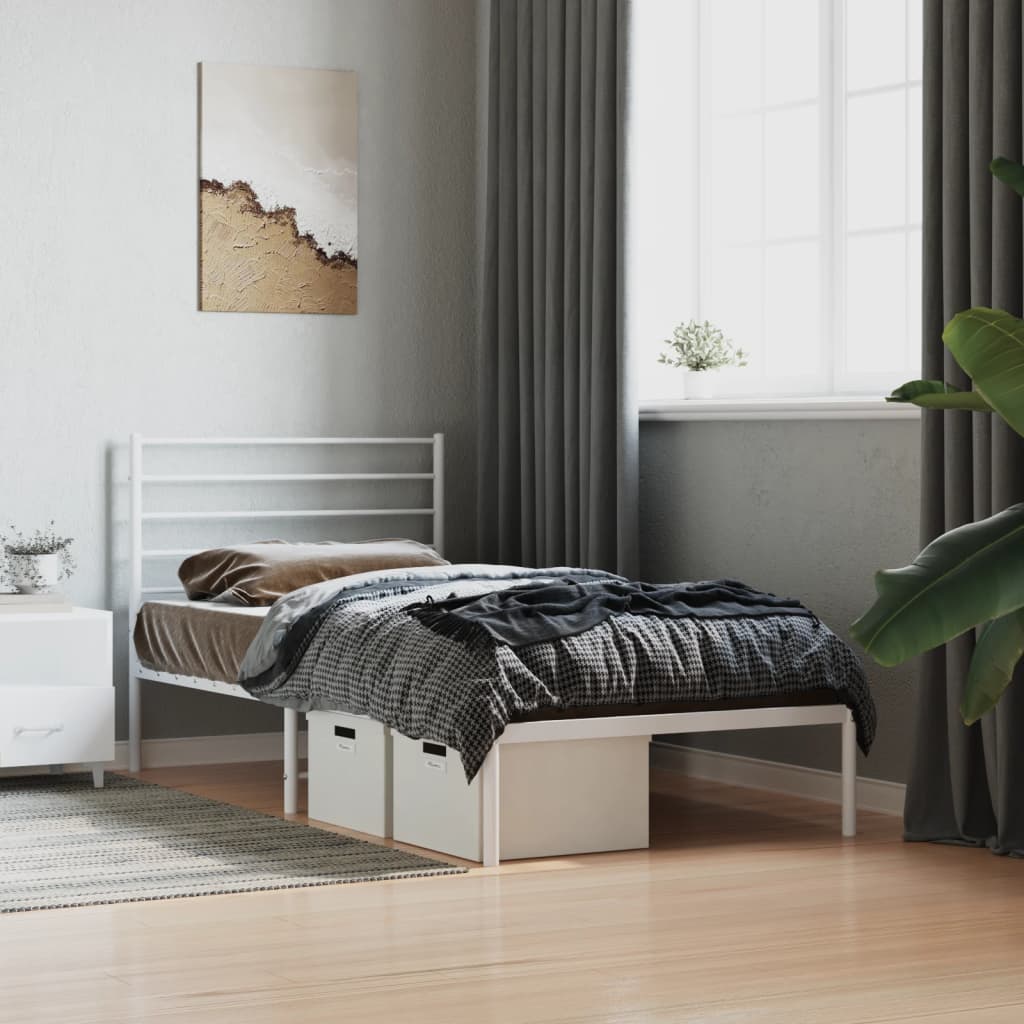 8720845788001_g_en_hd_2 vidaXL Metal Bed Frame without Mattress with Headboard White 107x203 cm King Single - Image 4