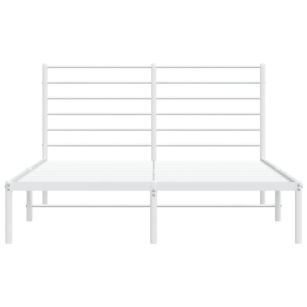 8720845788063_g_en_hd_4 vidaXL Metal Bed Frame without Mattress with Headboard White 150x200 cm - Image 6