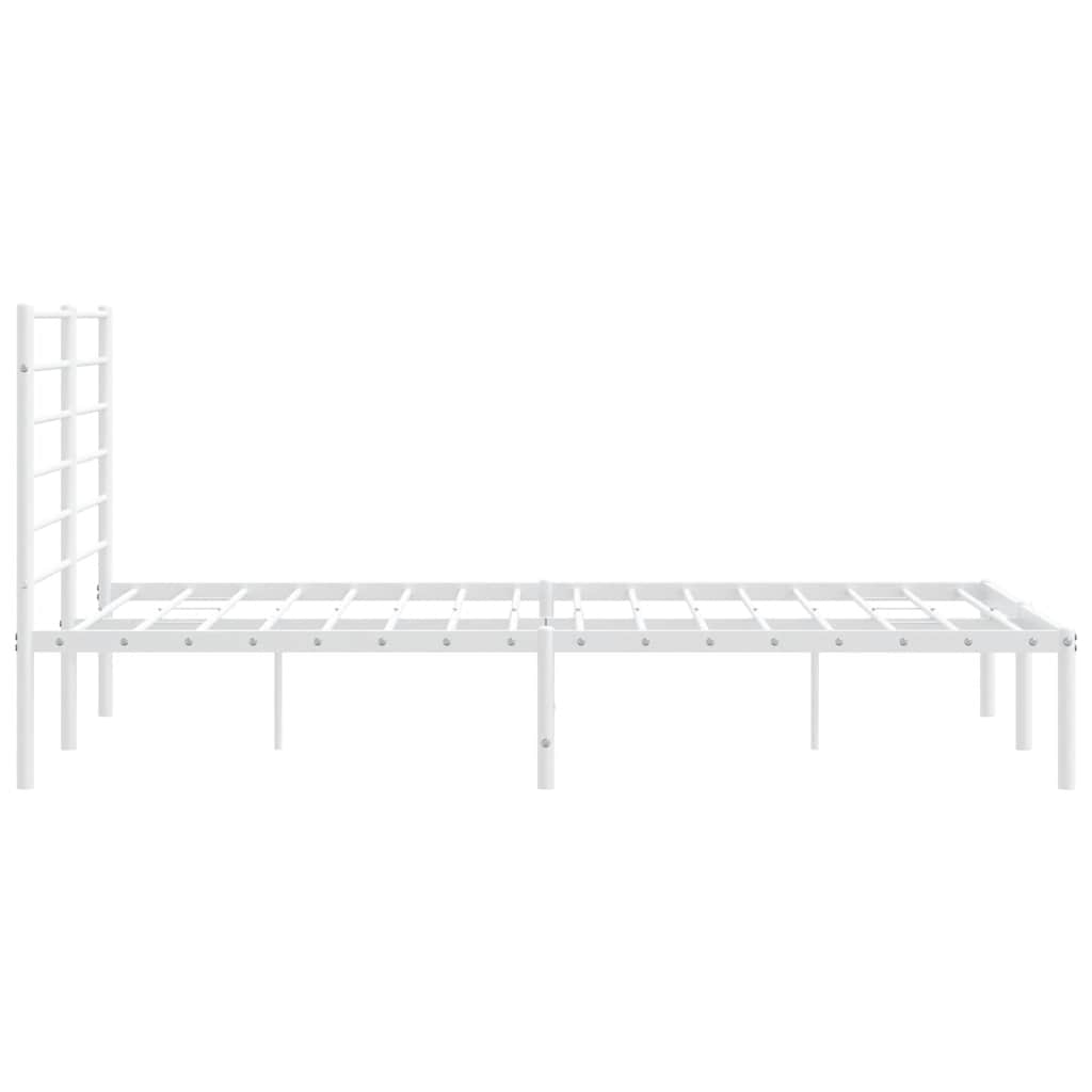 8720845788063_g_en_hd_5 vidaXL Metal Bed Frame without Mattress with Headboard White 150x200 cm - Image 7