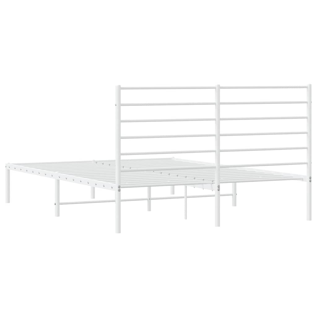 8720845788063_g_en_hd_6 vidaXL Metal Bed Frame without Mattress with Headboard White 150x200 cm - Image 8