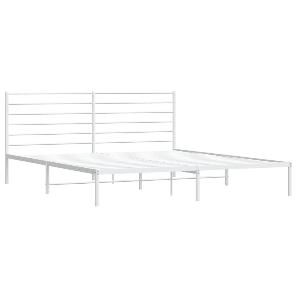 8720845788087_g_en_hd_1 vidaXL Metal Bed Frame without Mattress with Headboard White 183x203 cm King - Image 3