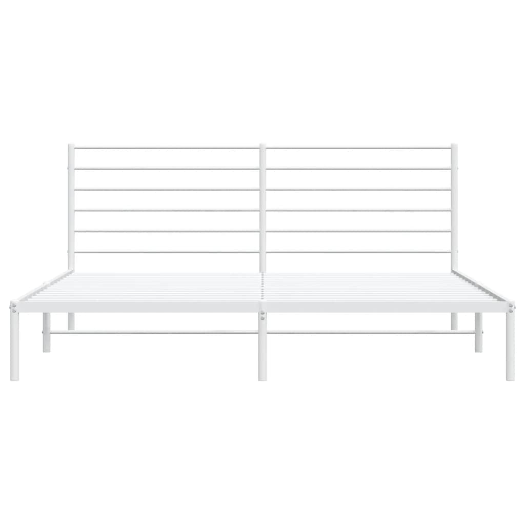 8720845788087_g_en_hd_4 vidaXL Metal Bed Frame without Mattress with Headboard White 183x203 cm King - Image 6