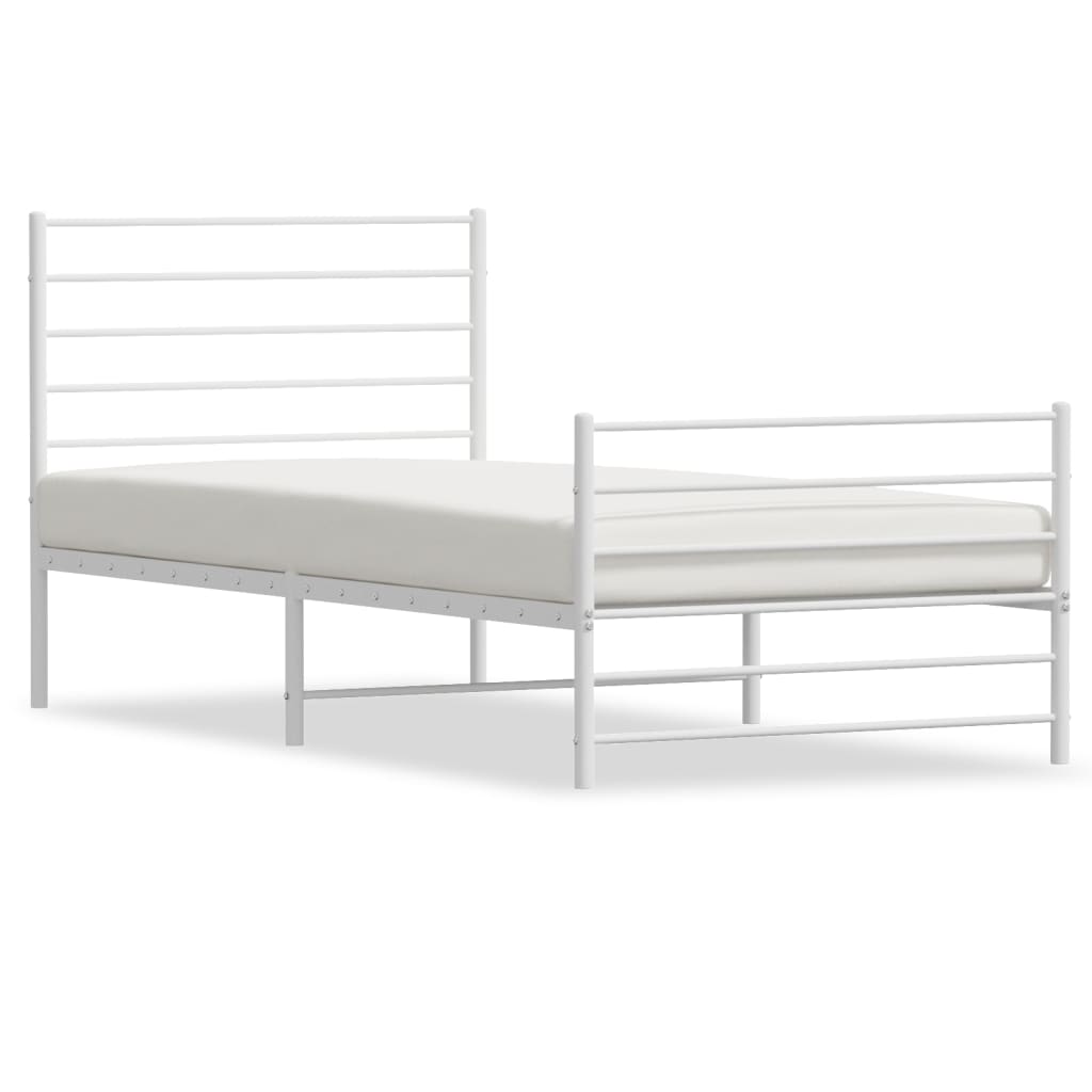 8720845788148_a_en_hd_1 vidaXL Metal Bed Frame without Mattress with Footboard White 90x190 cm - Image 2