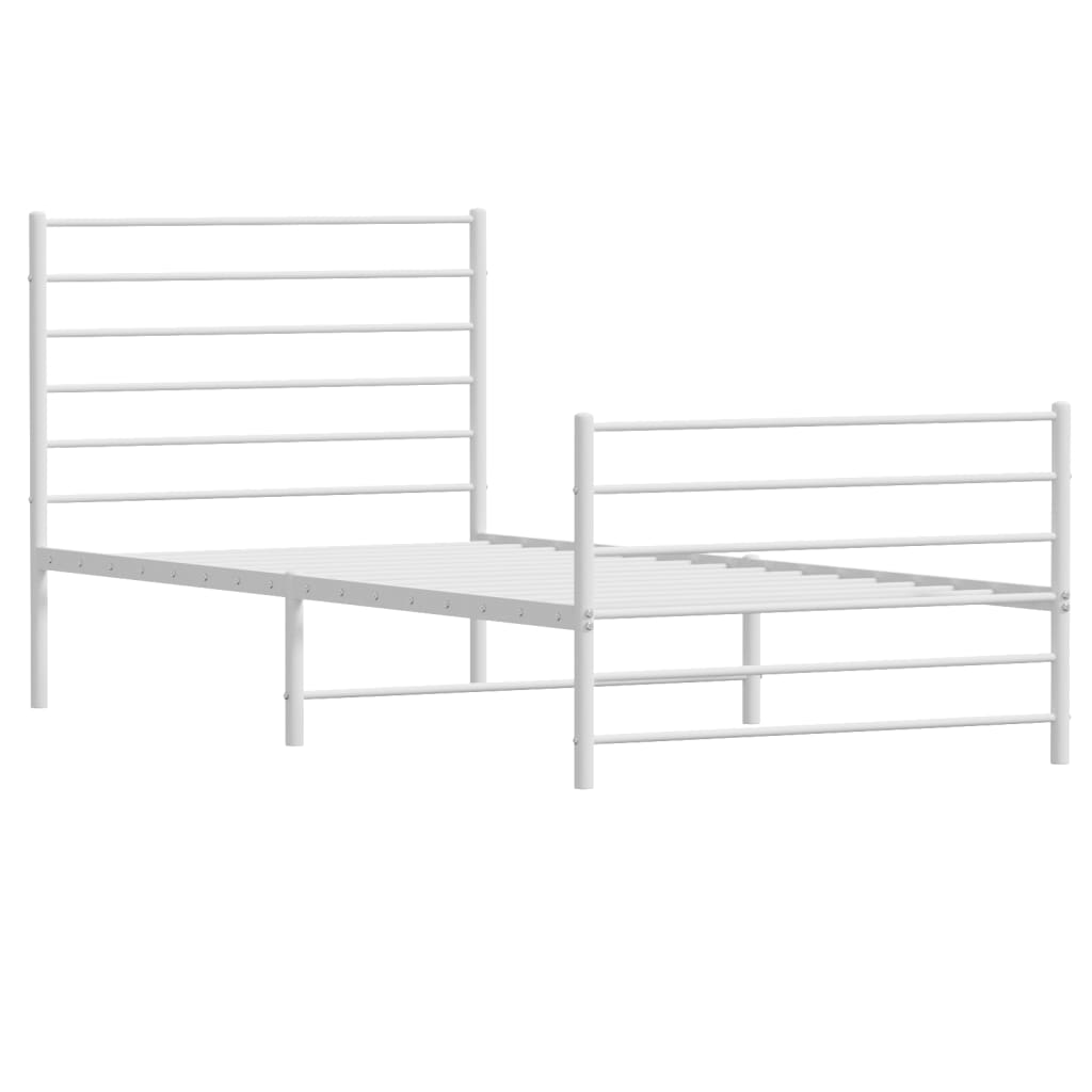 8720845788148_g_en_hd_1 vidaXL Metal Bed Frame without Mattress with Footboard White 90x190 cm - Image 3
