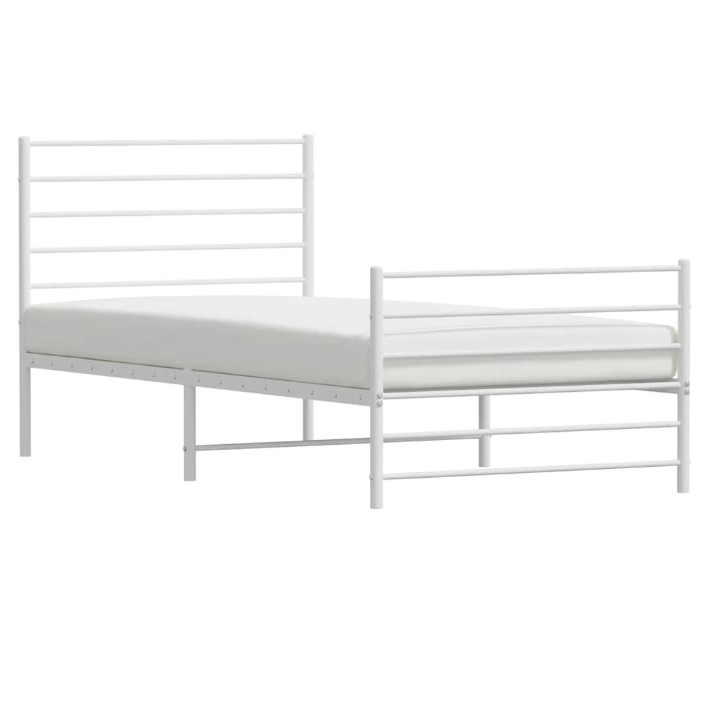 8720845788148_g_en_hd_3 vidaXL Metal Bed Frame without Mattress with Footboard White 90x190 cm - Image 5