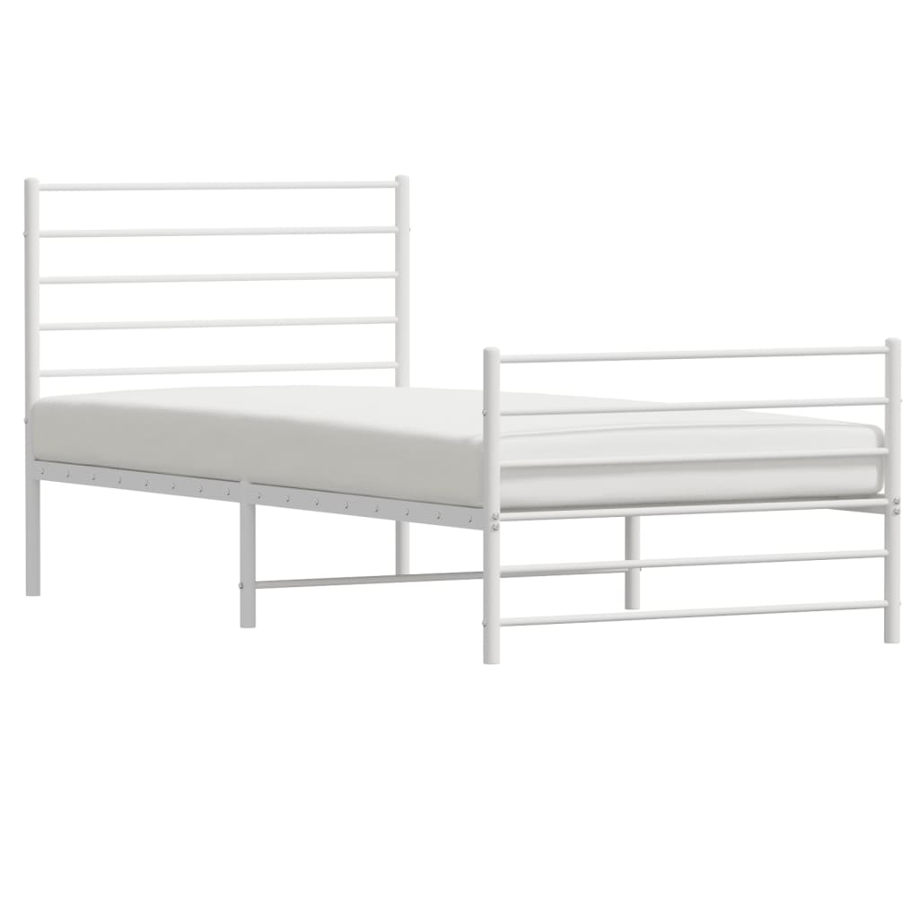 8720845788186_g_en_hd_3 vidaXL Metal Bed Frame without Mattress with Footboard White 107x203 cm King Single - Image 5
