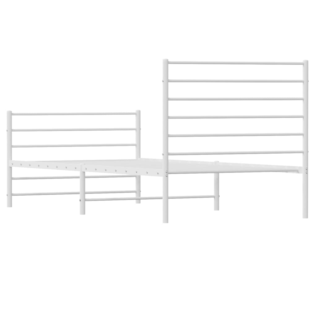 8720845788186_g_en_hd_6 vidaXL Metal Bed Frame without Mattress with Footboard White 107x203 cm King Single - Image 8