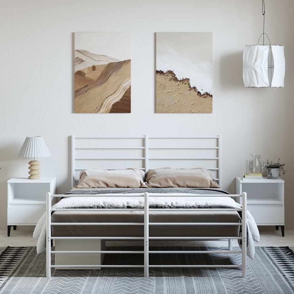 8720845788216_g_en_hd_1 vidaXL Metal Bed Frame without Mattress with Footboard White 135x190 cm - Image 3