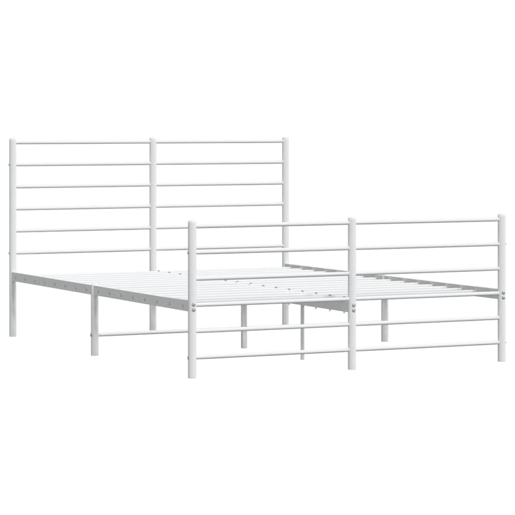 8720845788216_g_en_hd_2 vidaXL Metal Bed Frame without Mattress with Footboard White 135x190 cm - Image 4
