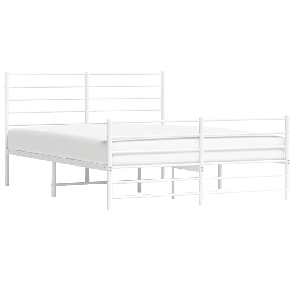 8720845788216_g_en_hd_3 vidaXL Metal Bed Frame without Mattress with Footboard White 135x190 cm - Image 5