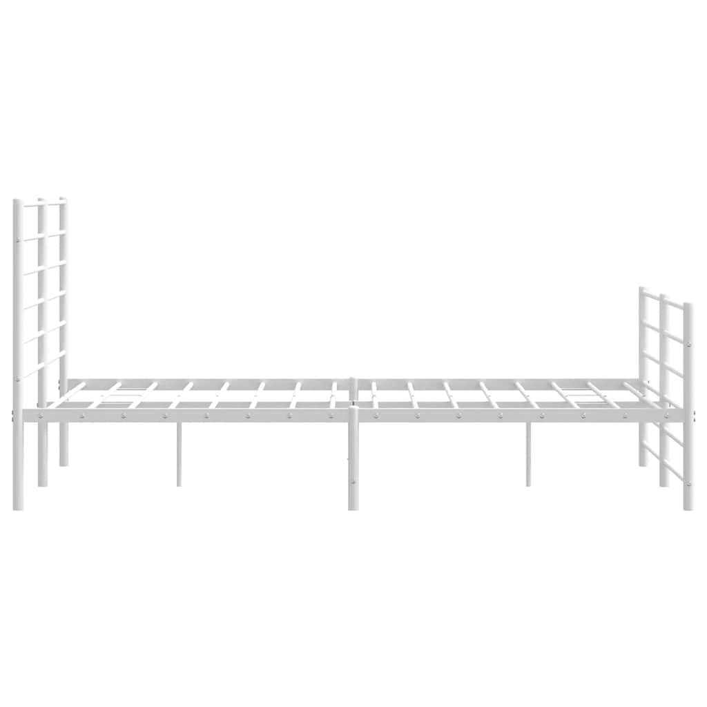 8720845788216_g_en_hd_5 vidaXL Metal Bed Frame without Mattress with Footboard White 135x190 cm - Image 7