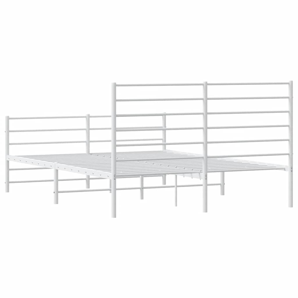8720845788216_g_en_hd_6 vidaXL Metal Bed Frame without Mattress with Footboard White 135x190 cm - Image 8