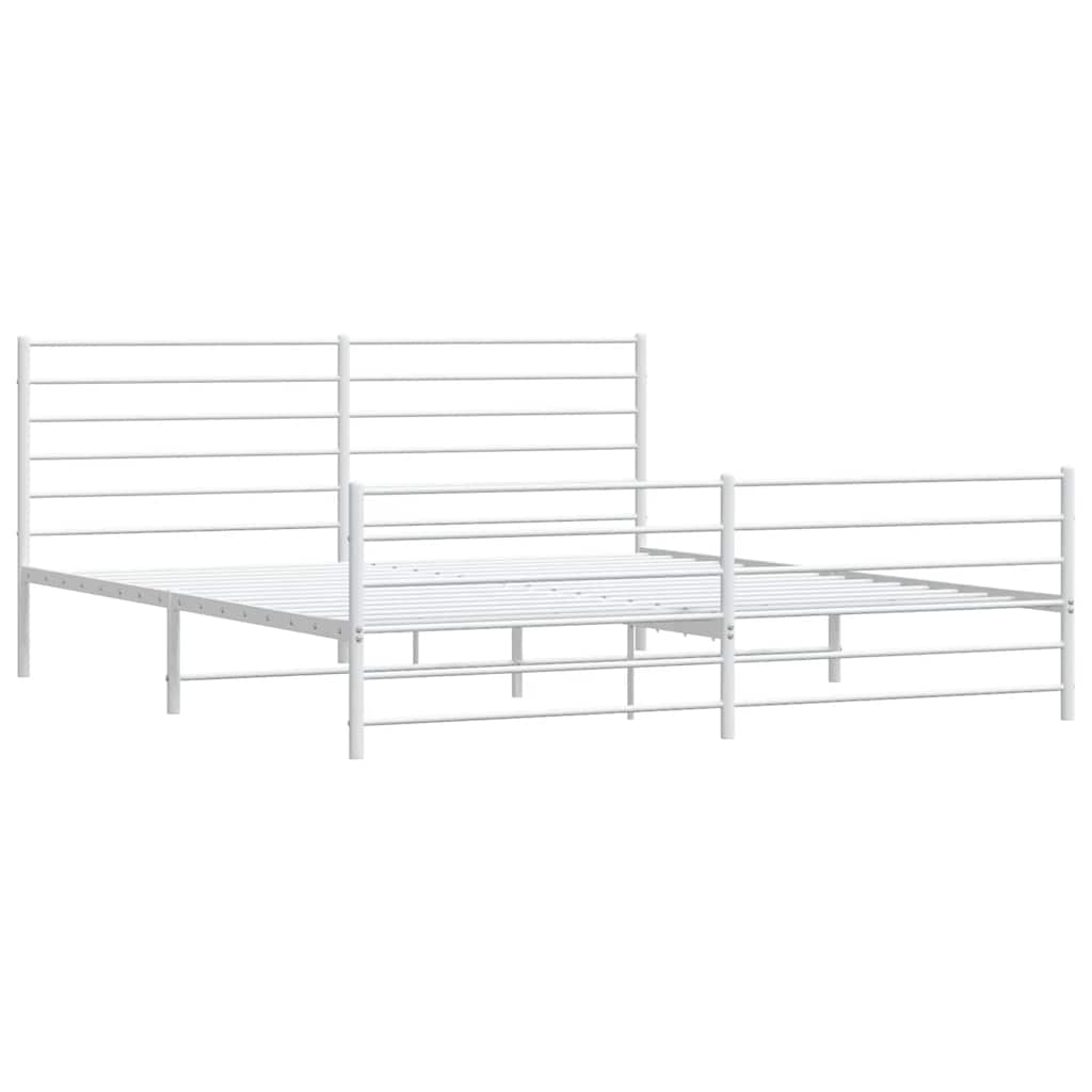 8720845788261_g_en_hd_1 vidaXL Metal Bed Frame without Mattress with Footboard White 183x203 cm King - Image 3