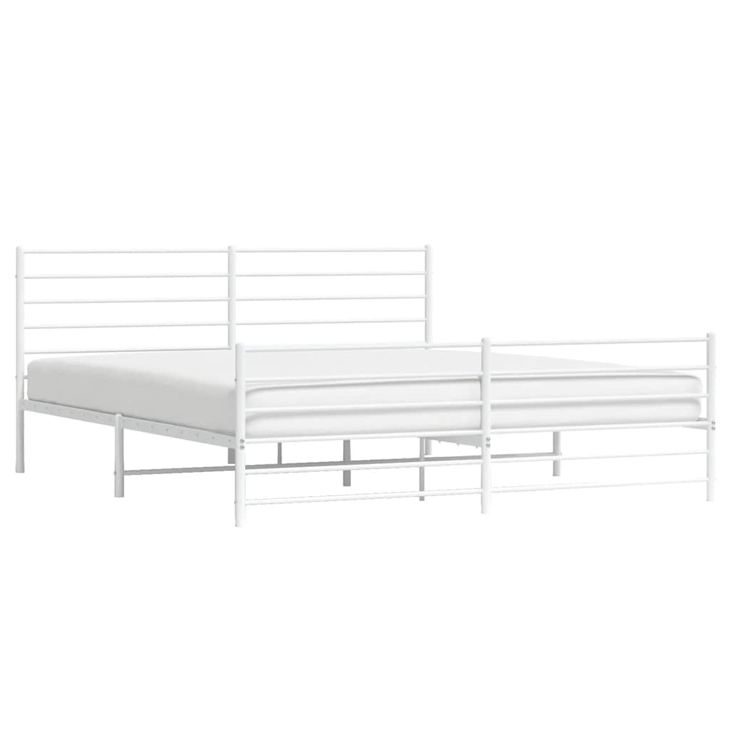 8720845788261_g_en_hd_3 vidaXL Metal Bed Frame without Mattress with Footboard White 183x203 cm King - Image 5