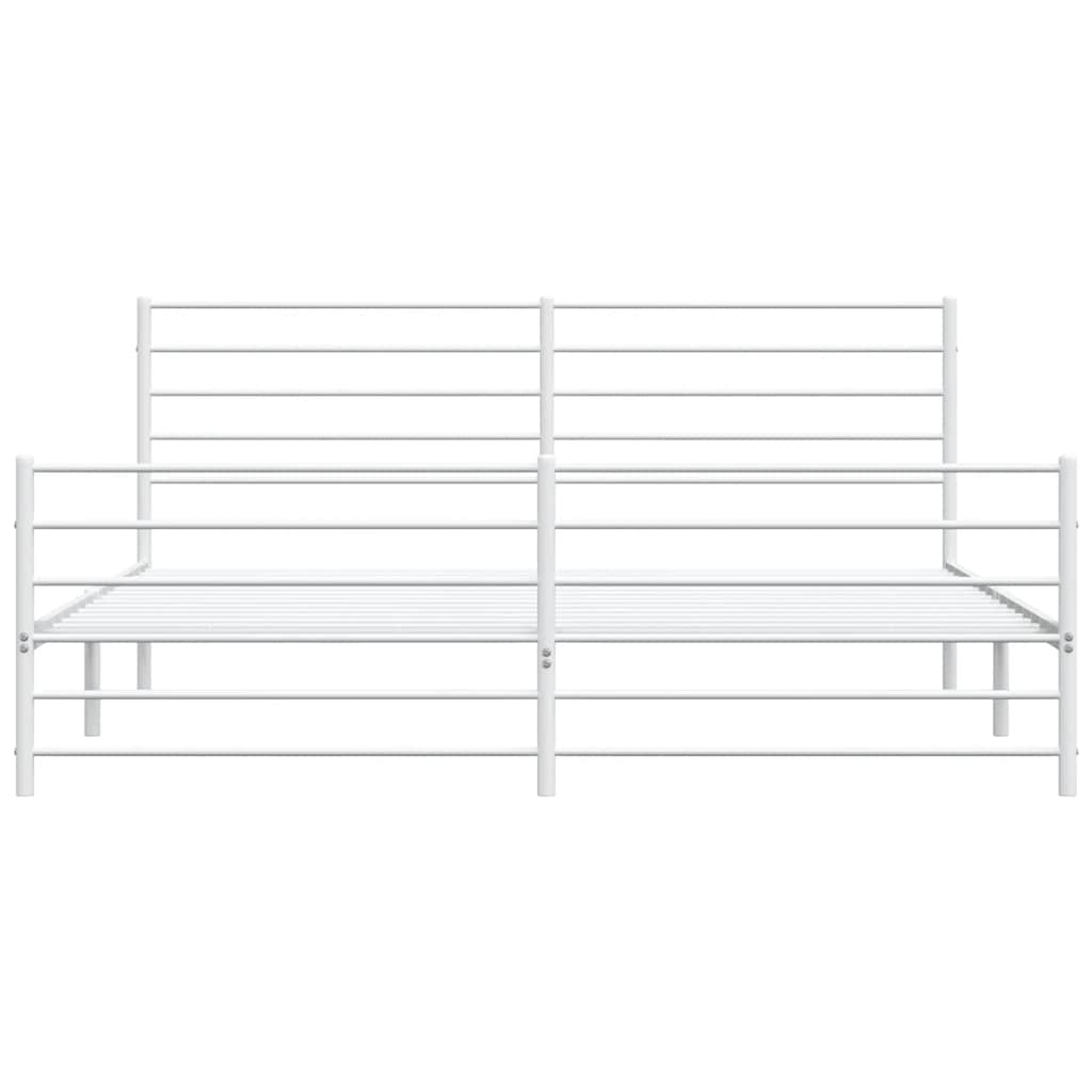 8720845788261_g_en_hd_4 vidaXL Metal Bed Frame without Mattress with Footboard White 183x203 cm King - Image 6