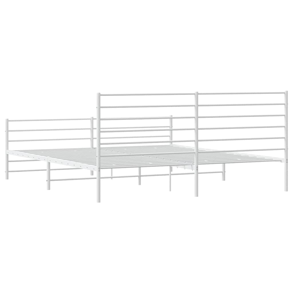 8720845788261_g_en_hd_6 vidaXL Metal Bed Frame without Mattress with Footboard White 183x203 cm King - Image 8